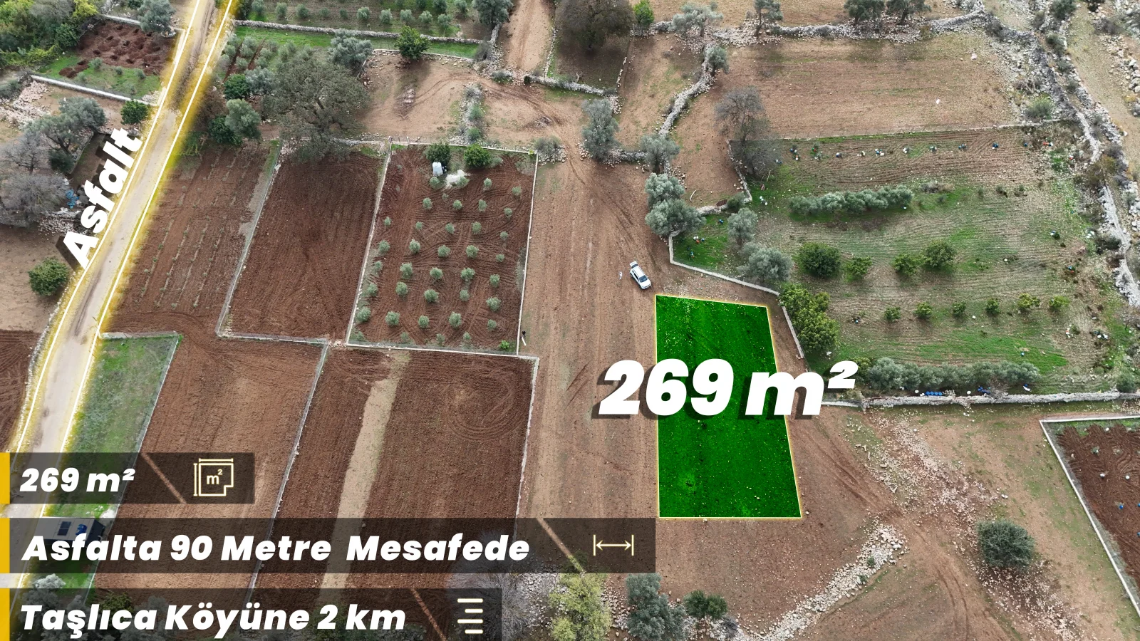 Muğla Marmaris Taşlıca'da 269 m² Müstakil Tapulu, Denize ve Köy Yerleşimine Yakın Arazi ilan detaylarına gözat!