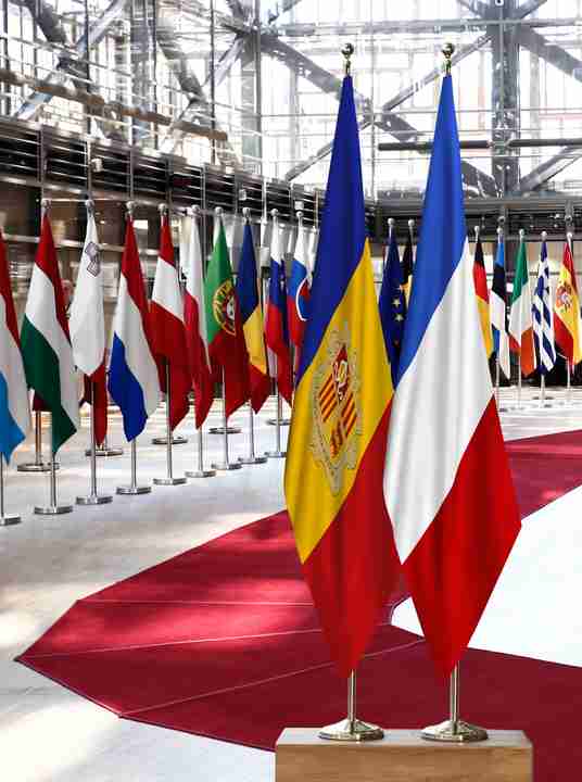 Andorra France Flags