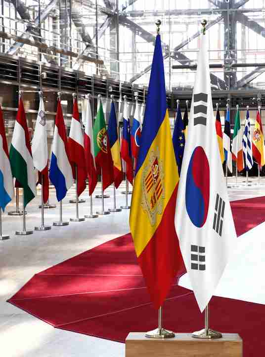 Andorra South Korea Flags