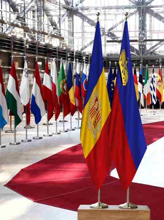 Andorra Liechtenstein Flags