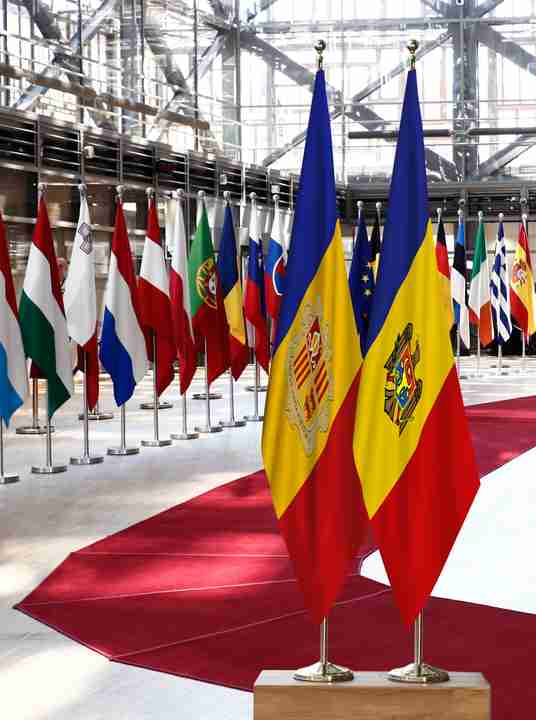 Andorra Moldova Flags