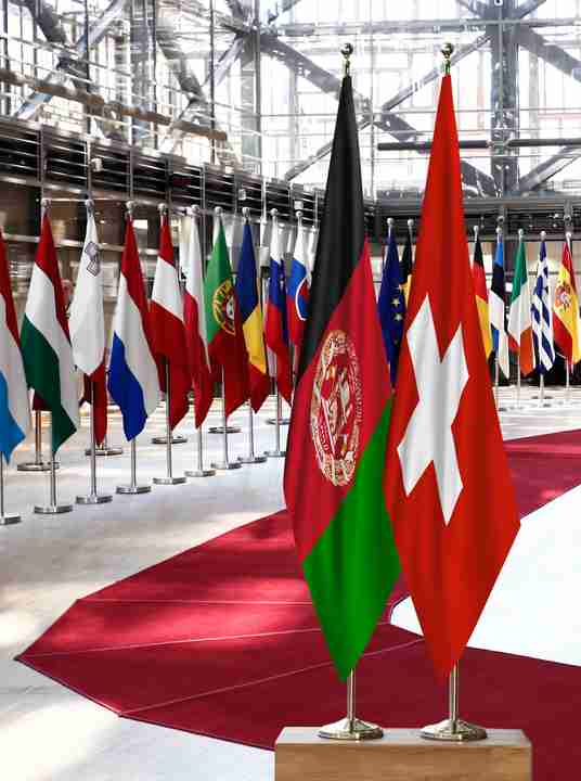 Afghanistan Switzerland Flags