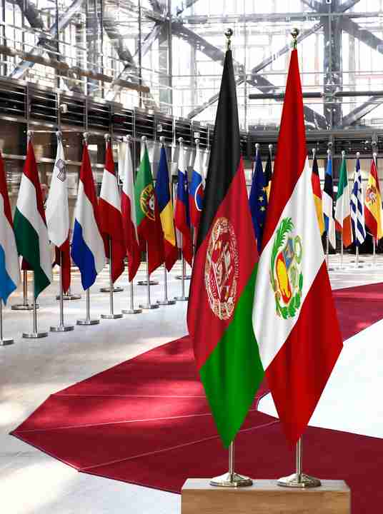 Afghanistan Peru Flags