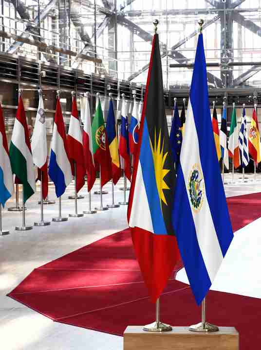 Antigua and Barbuda El Salvador Flags