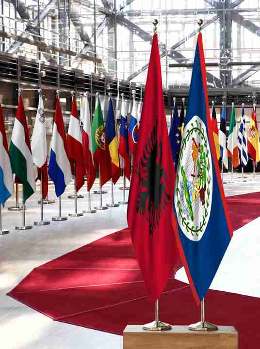 Albania Belize Flags
