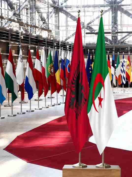 Albania Algeria Flags