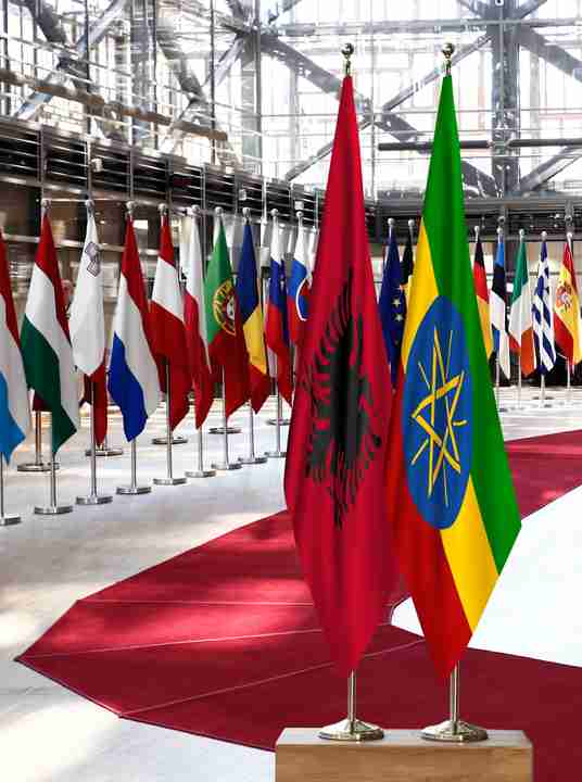 Albania Ethiopia Flags
