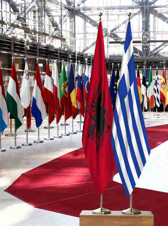 Albania Greece Flags