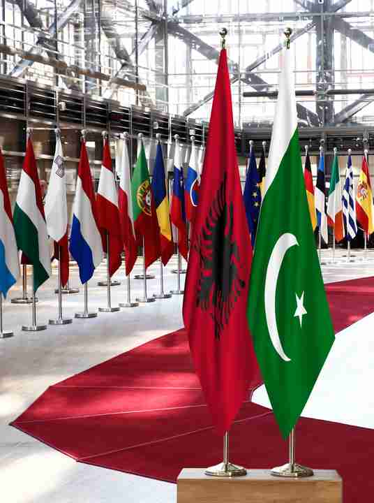Albania Pakistan Flags