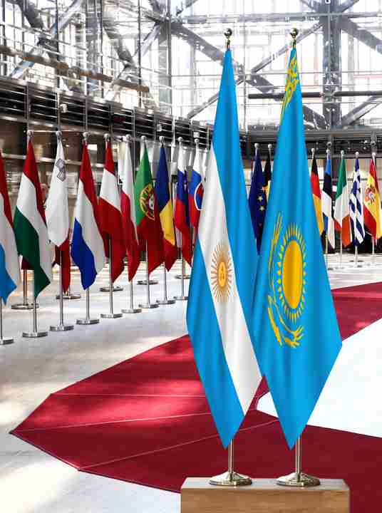 Argentina Kazakhstan Flags