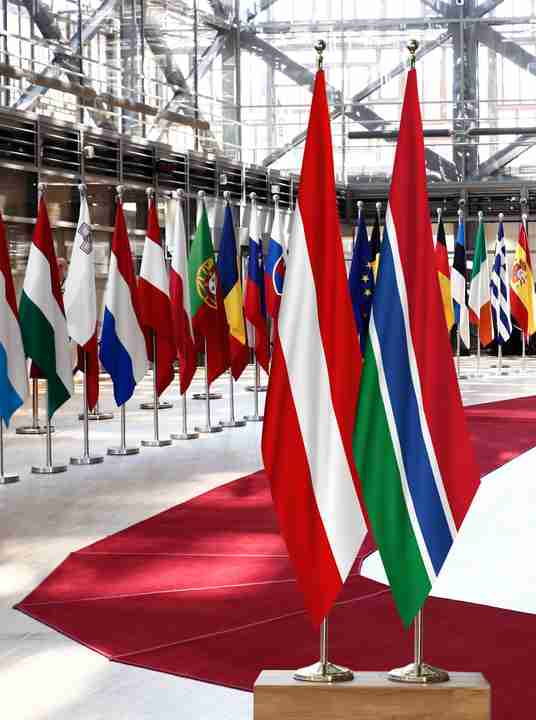 Austria Gambia Flags