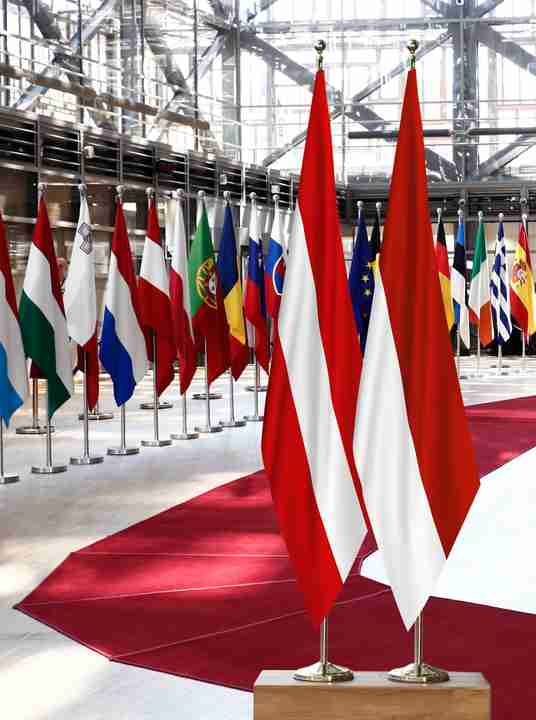 Austria Indonesia Flags