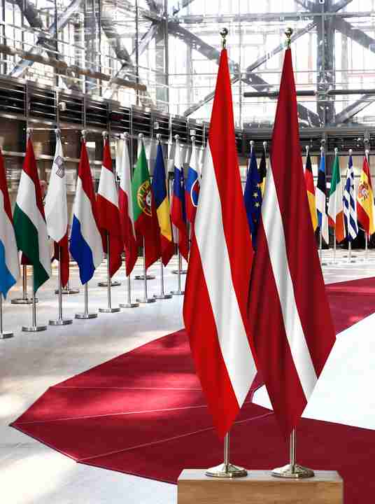 Austria Latvia Flags