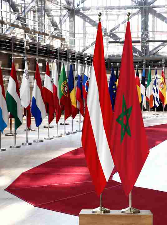 Austria Morocco Flags