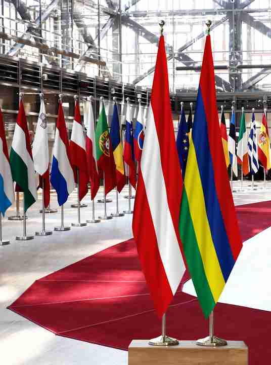 Austria Mauritius Flags