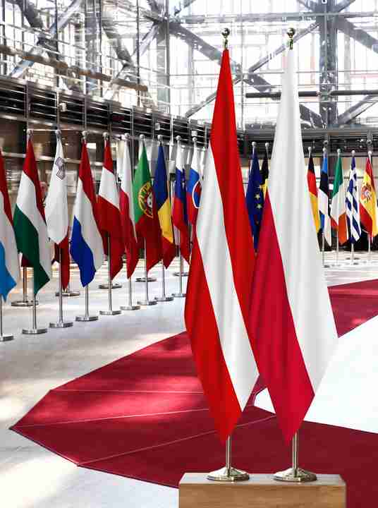 Austria Poland Flags