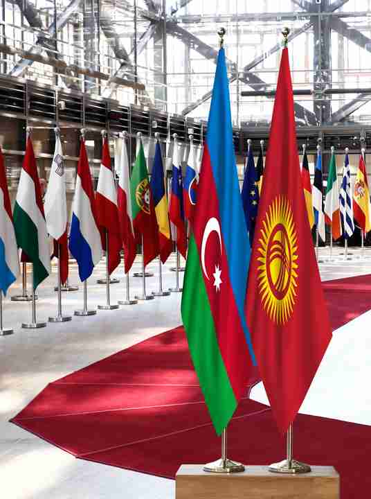 Azerbaijan Kyrgyzstan Flags