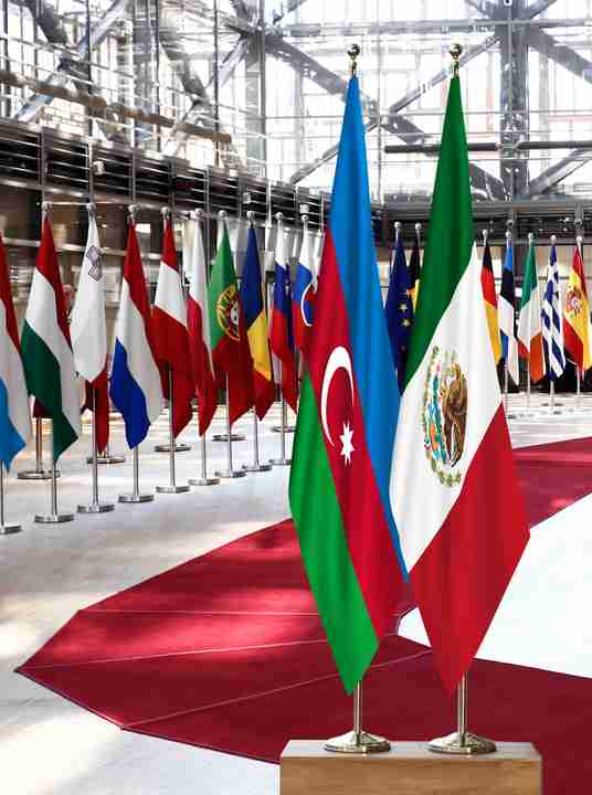 Azerbaijan Mexico Flags