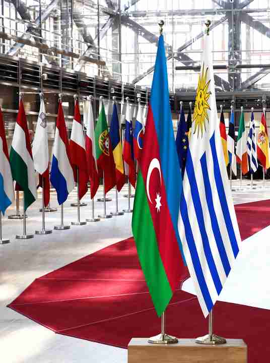 Azerbaijan Uruguay Flags