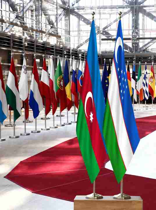 Azerbaijan Uzbekistan Flags