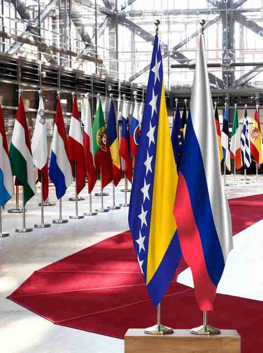 Bosnia and Herzegovina Russia Flags