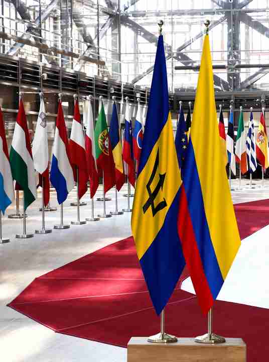 Barbados Colombia Flags