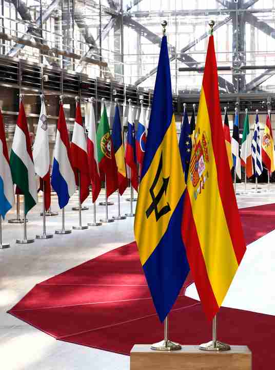 Barbados Spain Flags