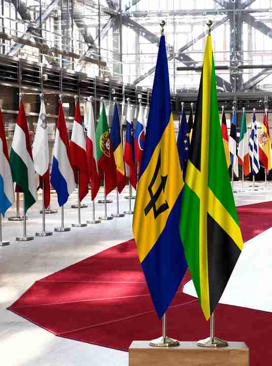Barbados Jamaica Flags