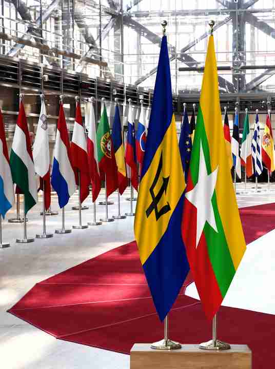 Barbados Myanmar Flags