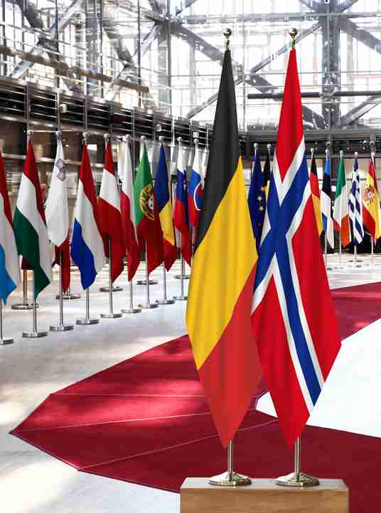 Belgium Norway Flags