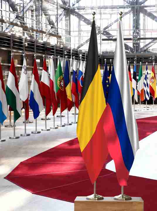 Belgium Russia Flags