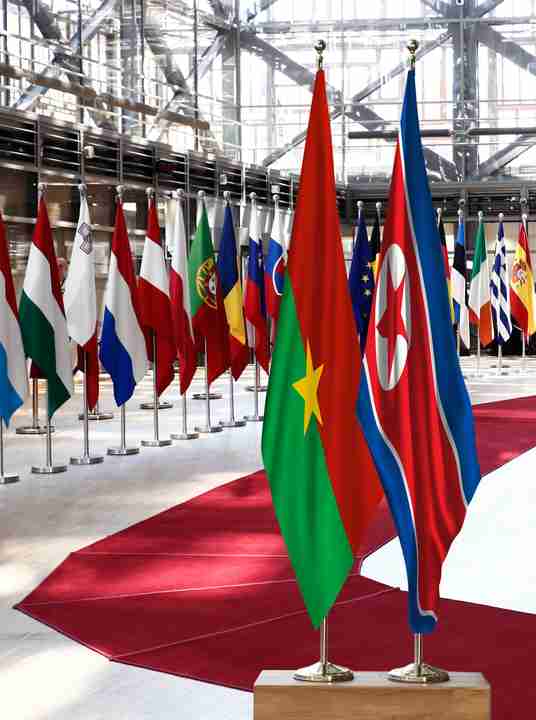 Burkina Faso North Korea Flags