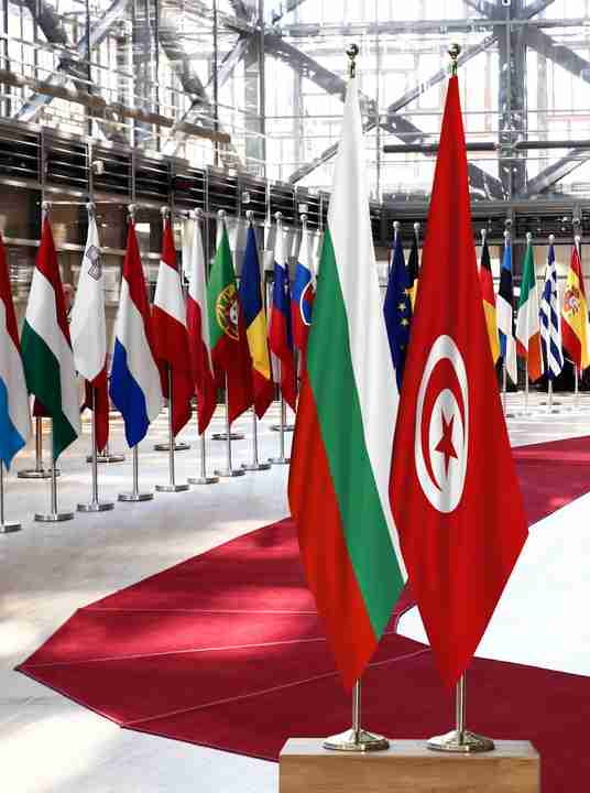 Bulgaria Tunisia Flags