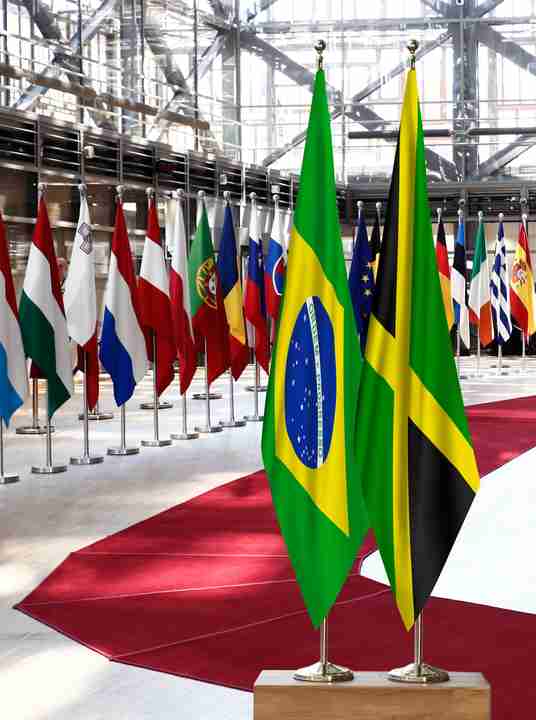 Brazil Jamaica Flags