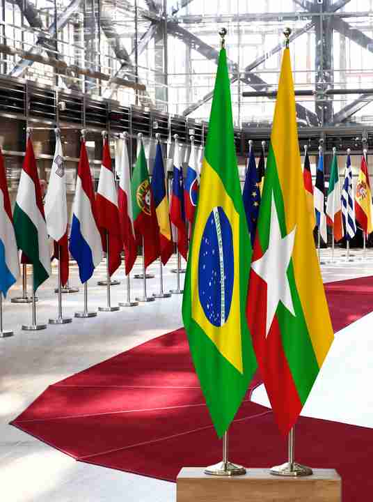 Brazil Myanmar Flags