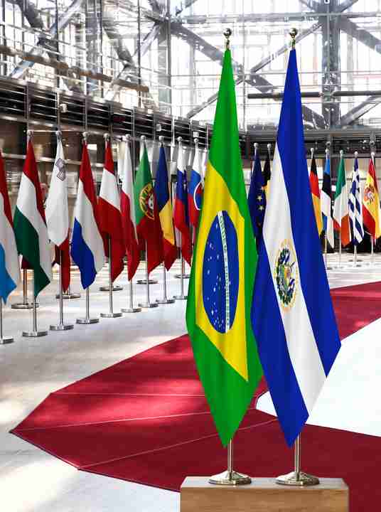 Brazil El Salvador Flags