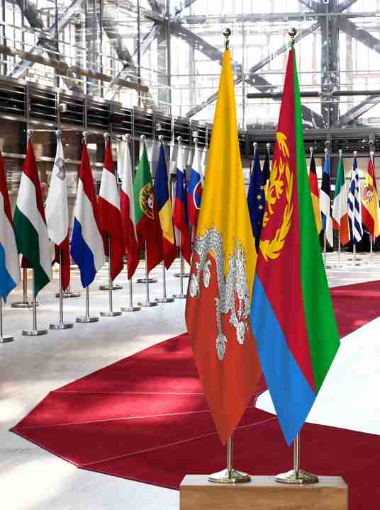 Bhutan Eritrea Flags