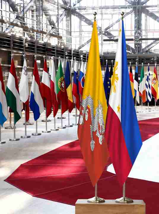 Bhutan Philippines Flags