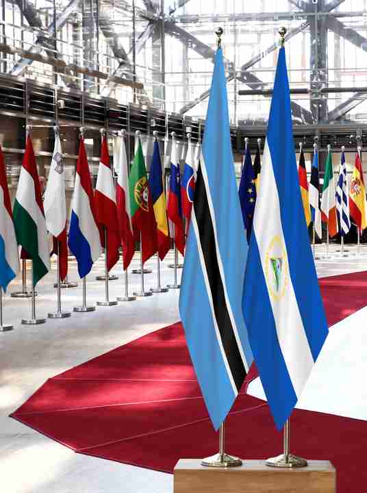 Botswana Nicaragua Flags