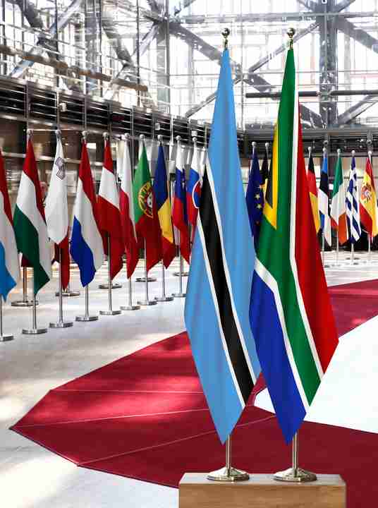Botswana South Africa Flags