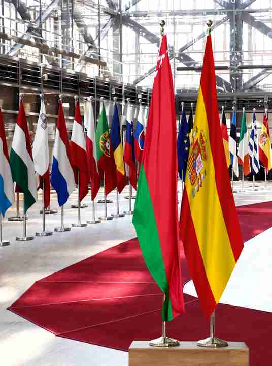 Belarus Spain Flags