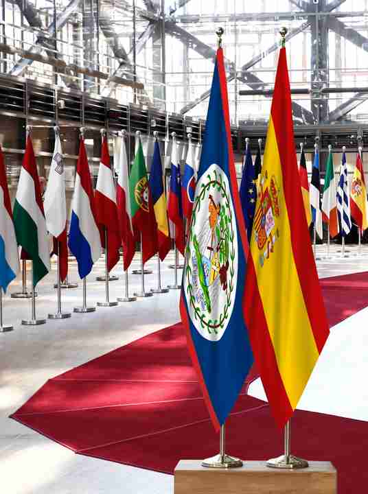 Belize Spain Flags