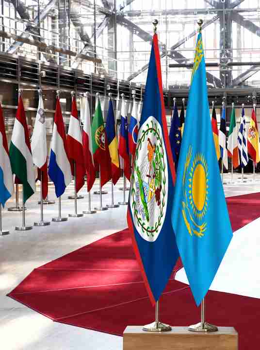 Belize Kazakhstan Flags