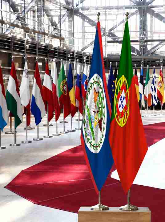 Belize Portugal Flags