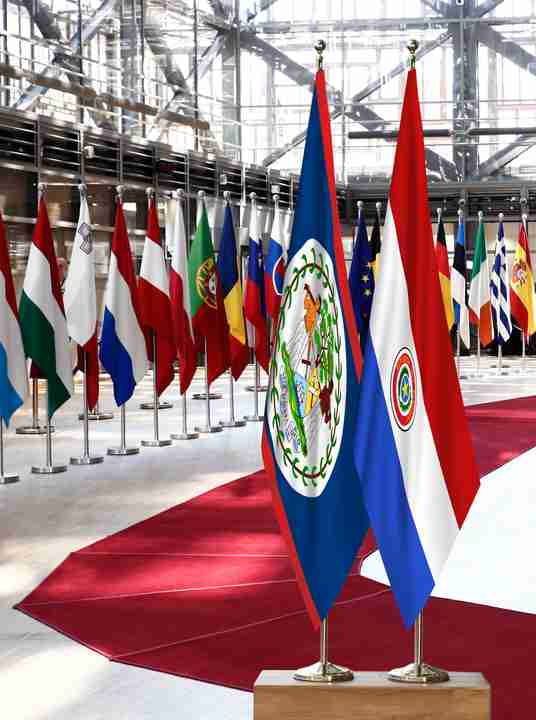Belize Paraguay Flags