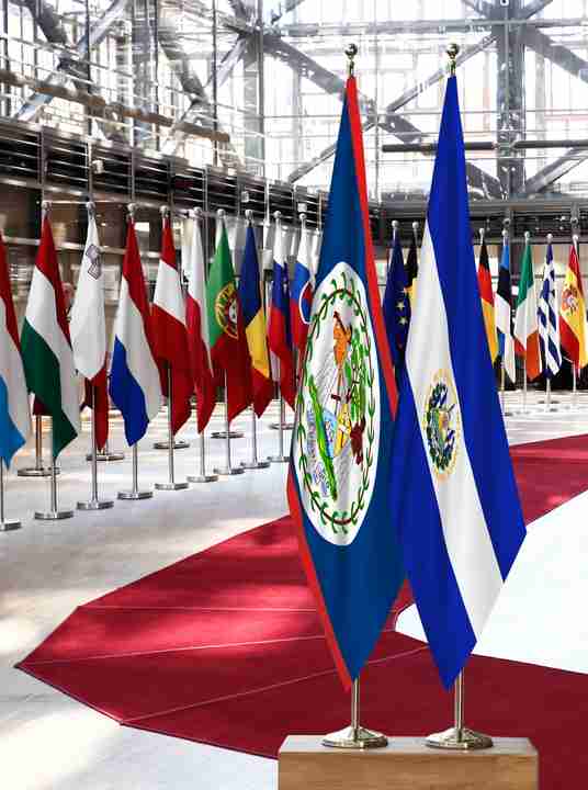 Belize El Salvador Flags