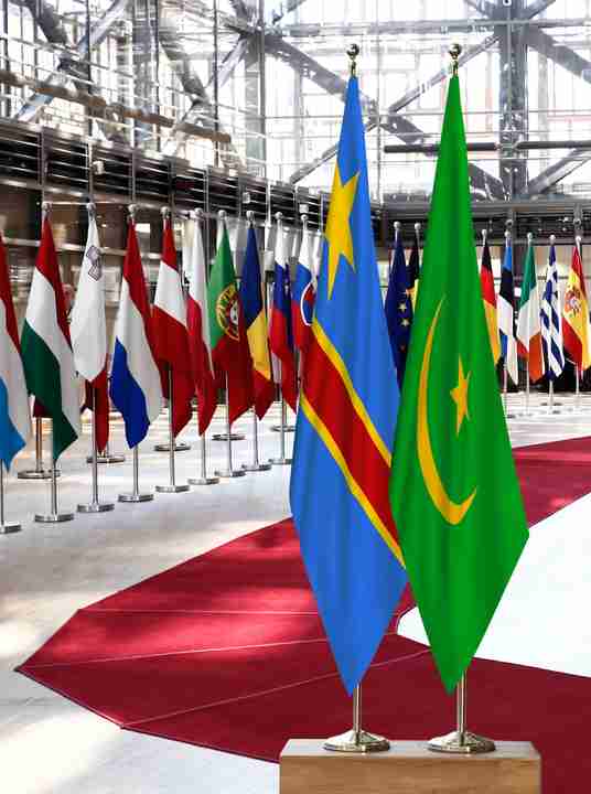 Congo, D.R. Mauritania Flags