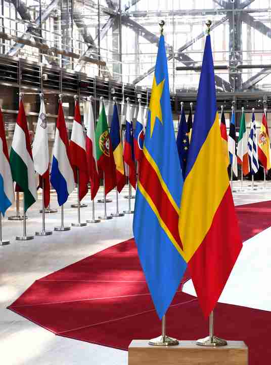 Congo, D.R. Romania Flags