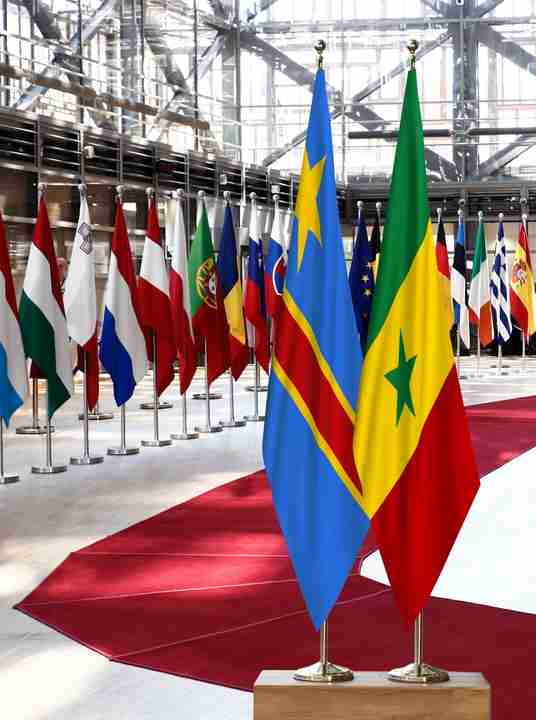 Congo, D.R. Senegal Flags
