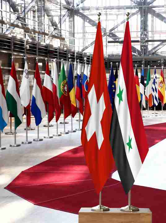 Switzerland Syria Flags